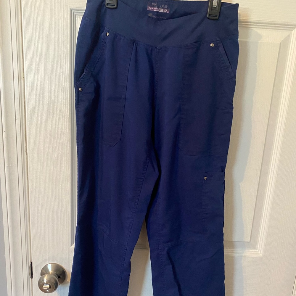XS Navy Blue Healing Hands Yoga scrub pants
